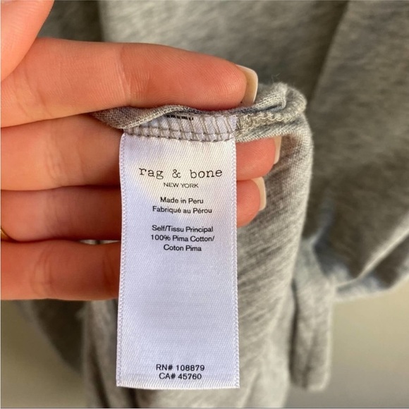 Rag & Bone The Slub Gray T-Shirt Dress Size Large - Picture 6 of 8